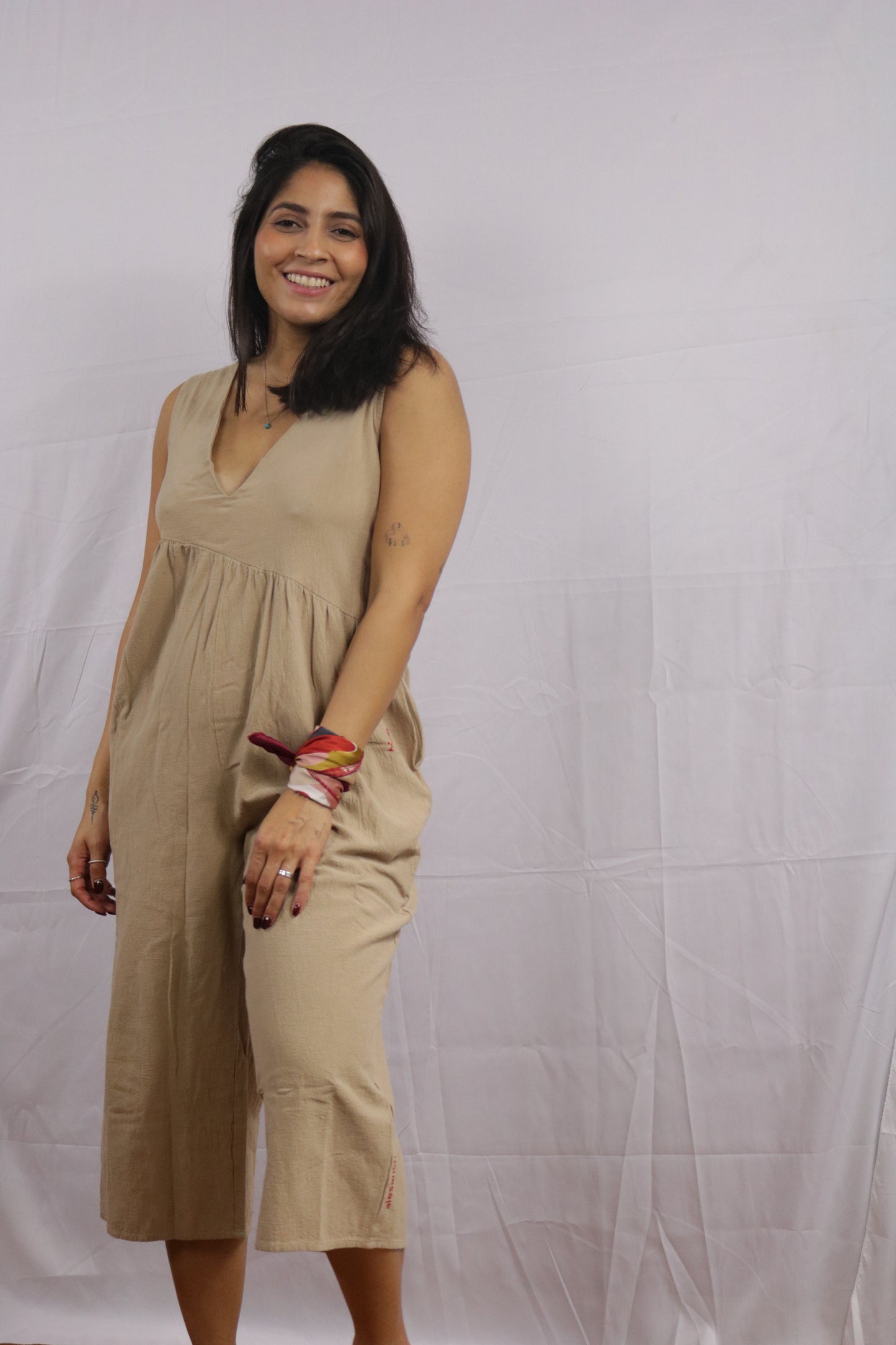 Cream Jumpsuit